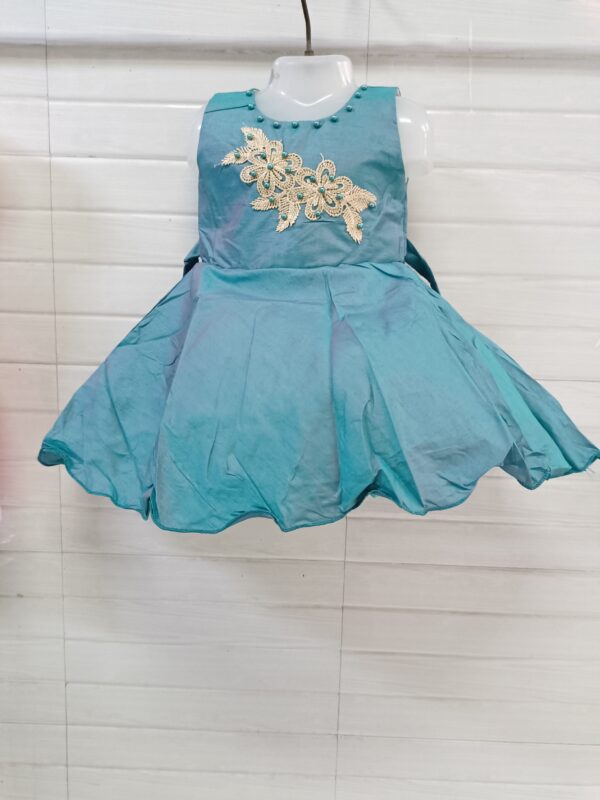 Satin Lace Patch Frock. - Image 4