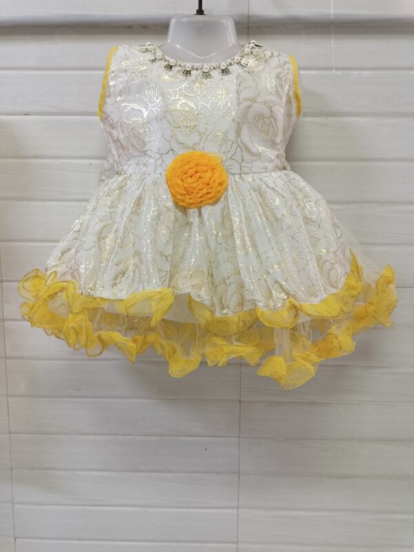 Golden Flower Print Frock - Image 7