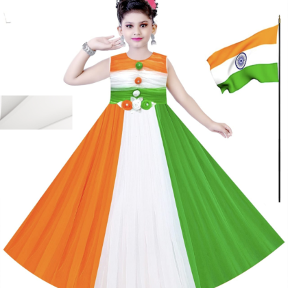 Tri-Color Long Frock